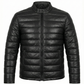 Real Leather Padded Puffer Quilted Winter Jacket FDU-1052 | Majestic Leather — front view | Majestic Leather UK