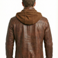 Biker Hooded Bomber Lambskin Leather Jacket Style - 634 | Majestic Leather — side profile | Majestic Leather UK