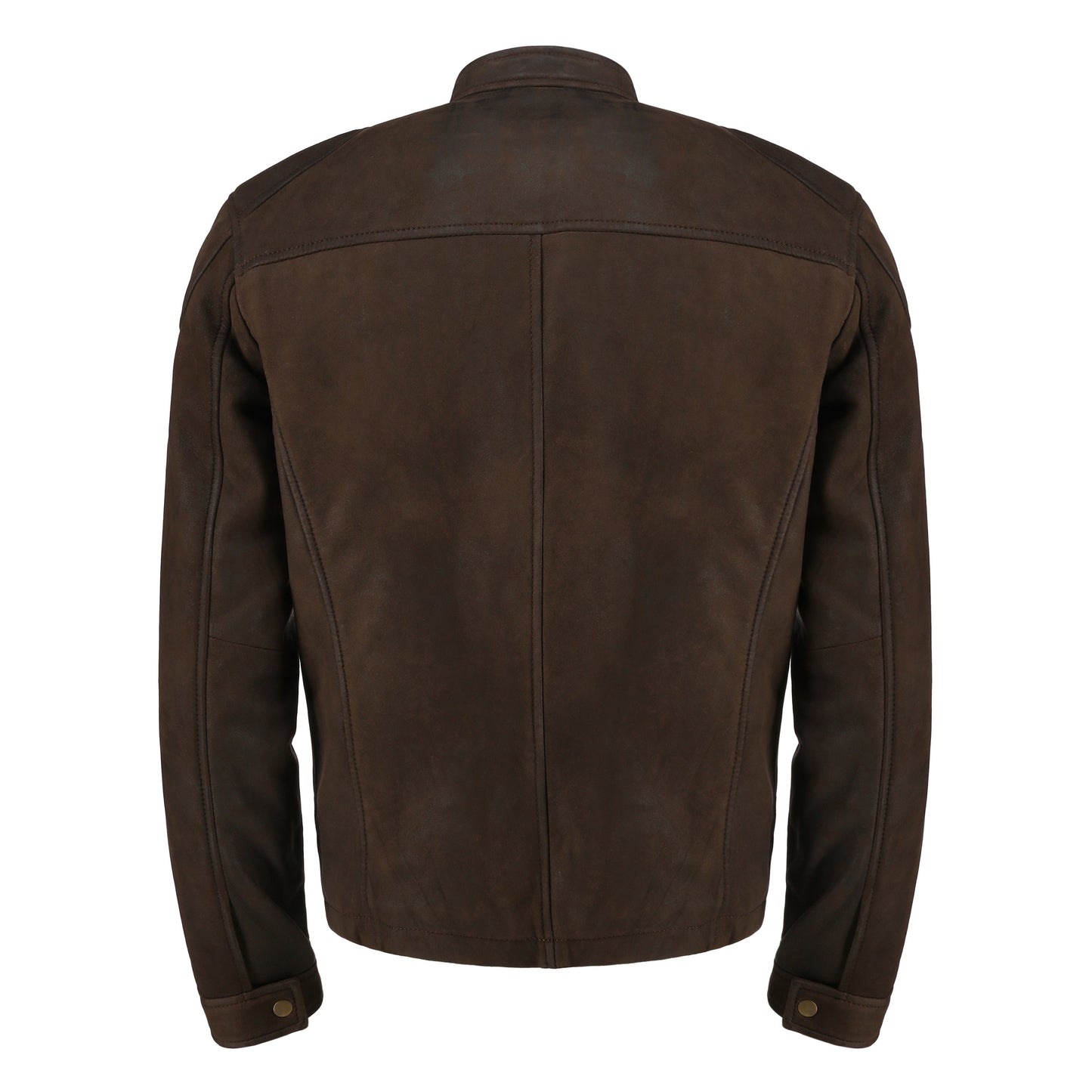 Mens Choco Brown Real Lambskin Snuff Leather Jacket | Majestic Leather — back view | Majestic Leather UK