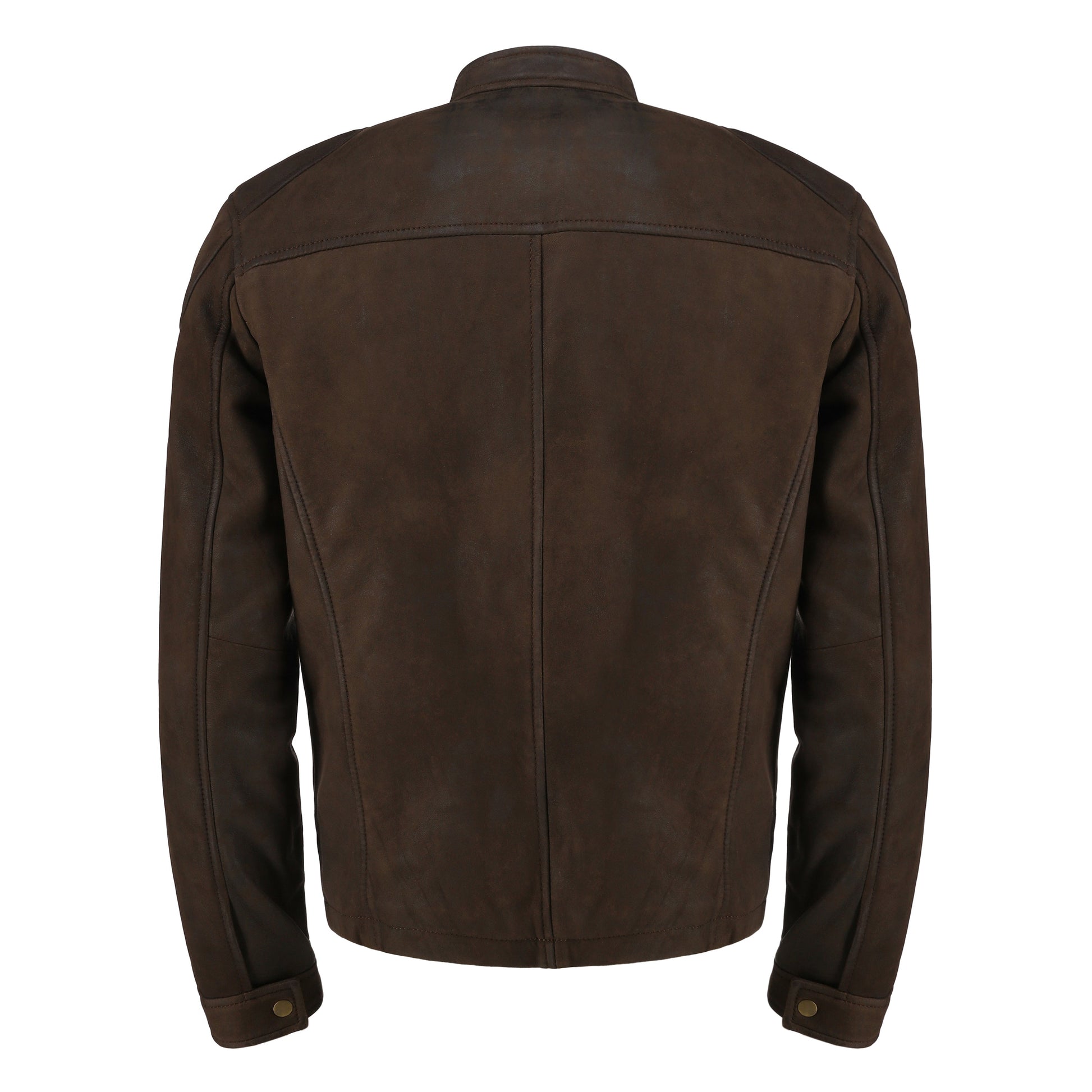 Mens Choco Brown Real Lambskin Snuff Leather Jacket | Majestic Leather — back view | Majestic Leather UK