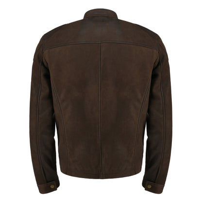 Mens Choco Brown Real Lambskin Snuff Leather Jacket | Majestic Leather — back view | Majestic Leather UK