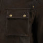 Mens Choco Brown Real Lambskin Snuff Leather Jacket | Majestic Leather — side profile | Majestic Leather UK