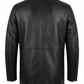 Men's Winter Real Leather Coat 3/4 Length with Artificial Shearling - Button Up Leather Coat — collar detail | Majestic Leath