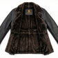 Men's Winter Real Leather Coat 3/4 Length with Artificial Shearling - Button Up Leather Coat — interior lining | Majestic Lea