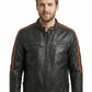 Men's Biker cafe racer Real Leather Jacket Style - 757 | Majestic Leather — front view | Majestic Leather UK