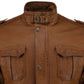 Mens Cafe Racer Camel Brown Real Leather Jacket | Majestic Leather — interior lining | Majestic Leather UK
