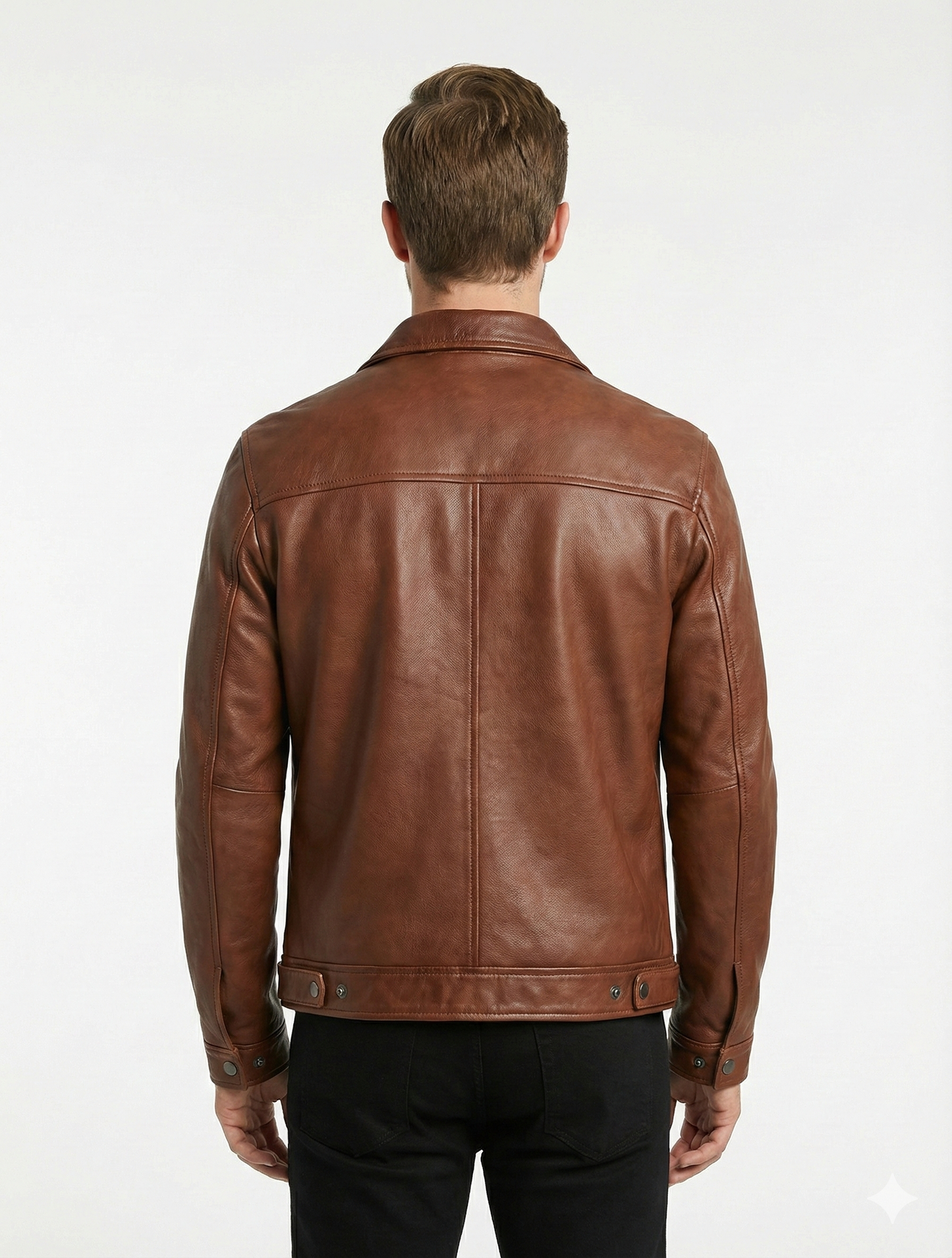Men’s Real Leather Biker Jacket Style-1169 | Majestic Leather — back view | Majestic Leather UK