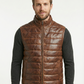 Men’s Real Lambskin Leather Sleeveless Puffer Vest Style-1183 | Majestic Leather — front view | Majestic Leather UK