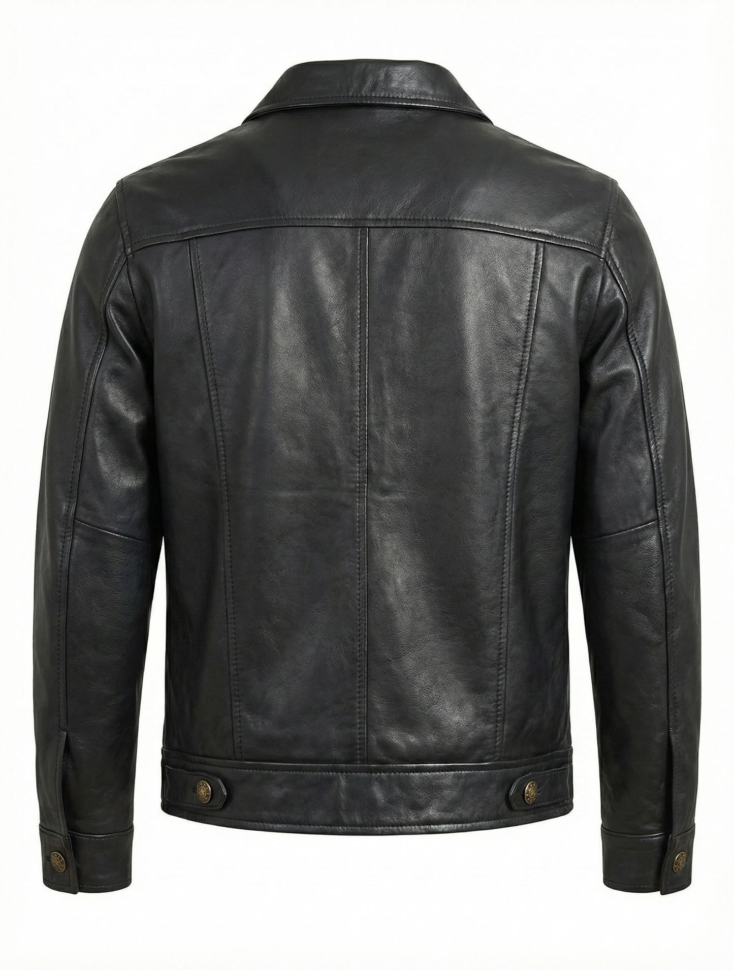 Men's Rock and Roll Black Real Leather Jacket - 776 | Majestic Leather — side profile | Majestic Leather UK