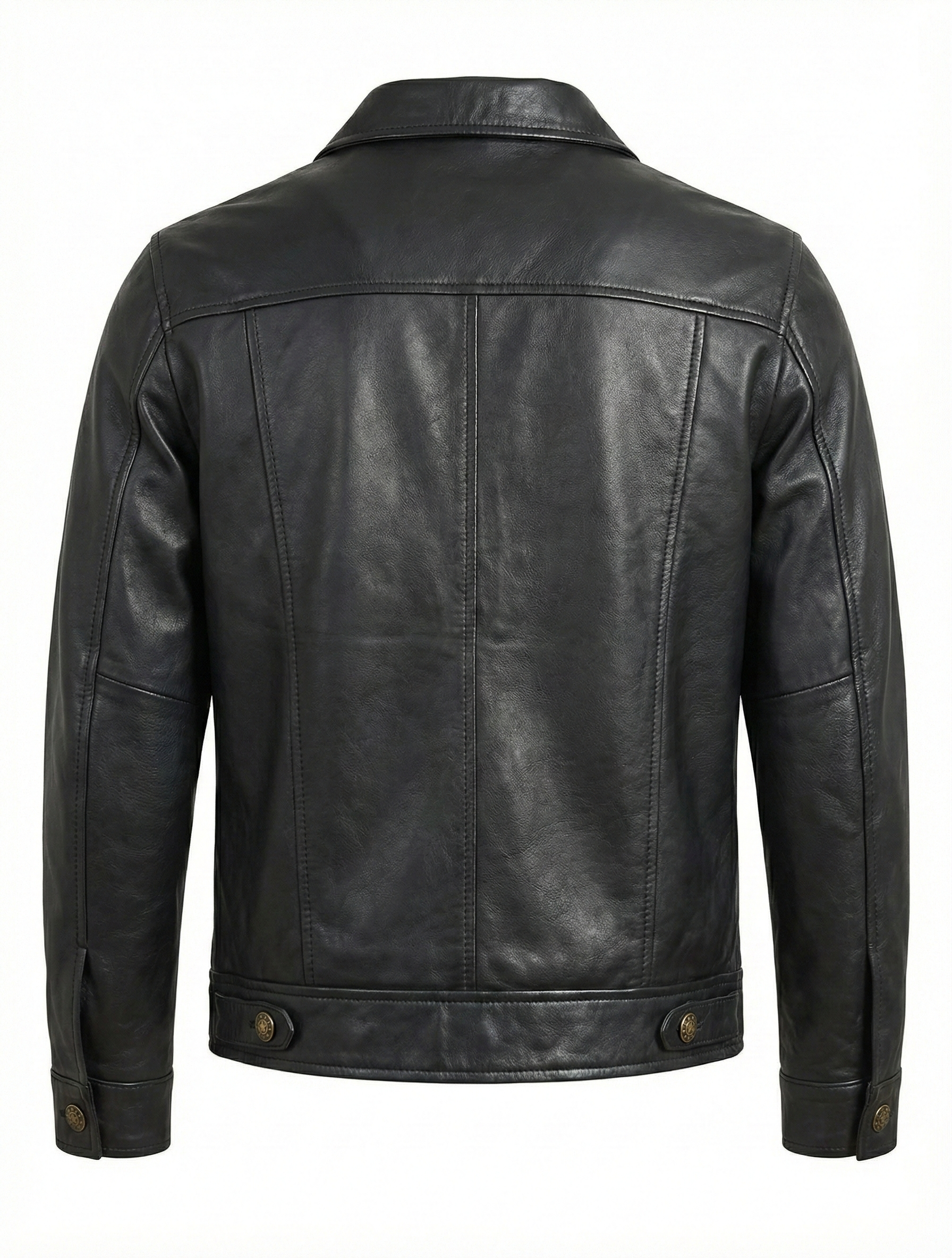 Men's Rock and Roll Black Real Leather Jacket - 776 | Majestic Leather — side profile | Majestic Leather UK