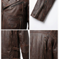 Men’s Black Biker Brando Motorcycle Real Leather Jacket Style - 1032 — product detail | Majestic Leather UK