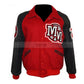 Michael Jackson Mickey Mouse Club Red Varsity Jacket — front view | Majestic Leather UK
