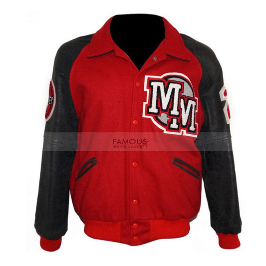 Michael Jackson Mickey Mouse Club Red Varsity Jacket — front view | Majestic Leather UK