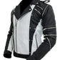 Men's Michael Jackson Biker Leather Jacket Black — collar detail | Majestic Leather UK
