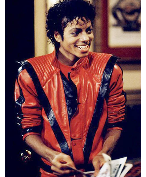 Red & Black Michael Jackson Thriller Jacket — front view | Majestic Leather UK