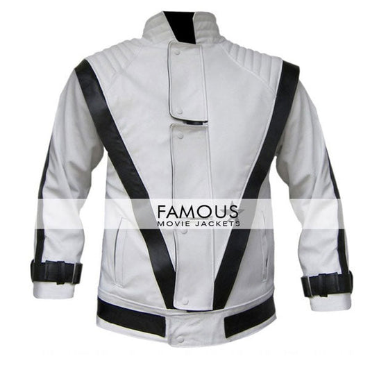 Michael Jackson White Thriller Replica Jacket — front view | Majestic Leather UK
