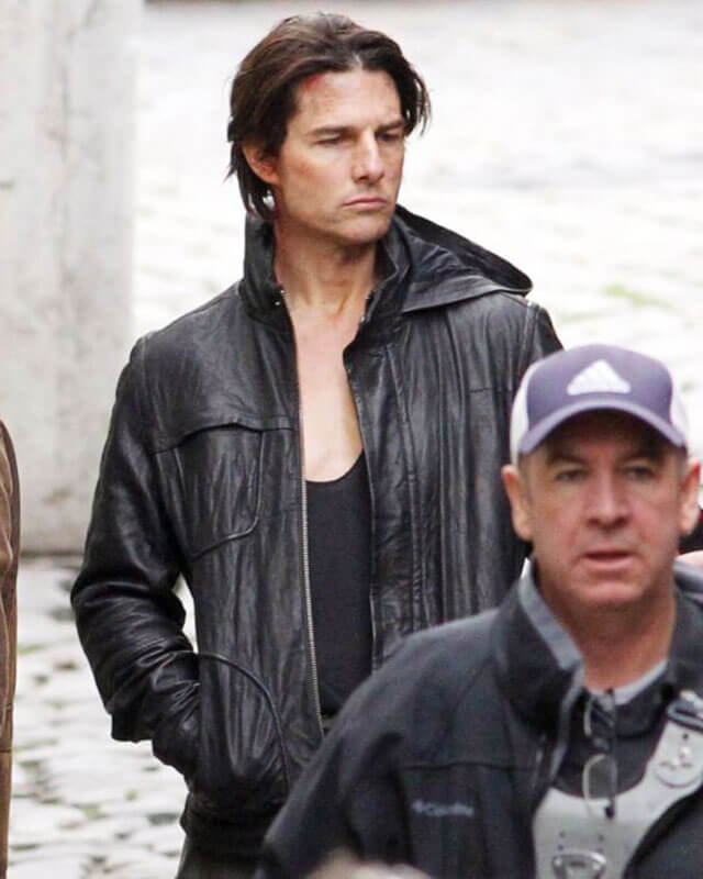 MI Ghost Protocol Tom Cruise Leather Jacket — side profile | Majestic Leather UK