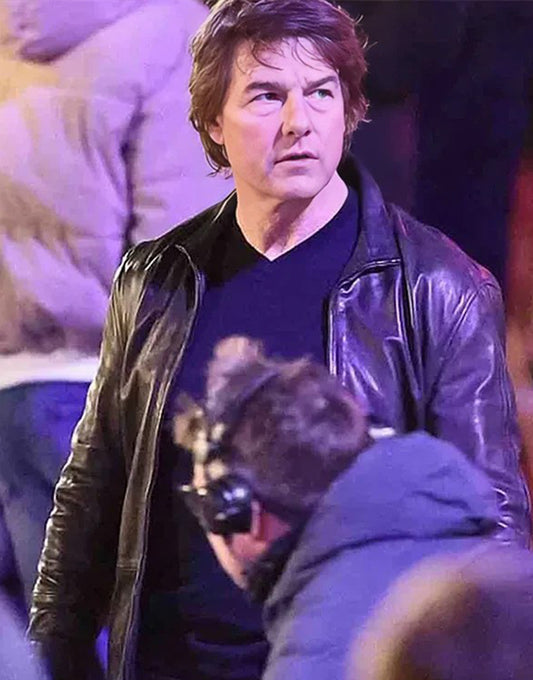 Tom Cruise Film Mission Impossible The Final Reckoning 2025 Ethan Hunt Black Leather Jacket