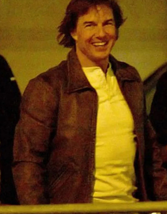 Mission Impossible The Final Reckoning Ethan Hunt Brown Leather Jacket