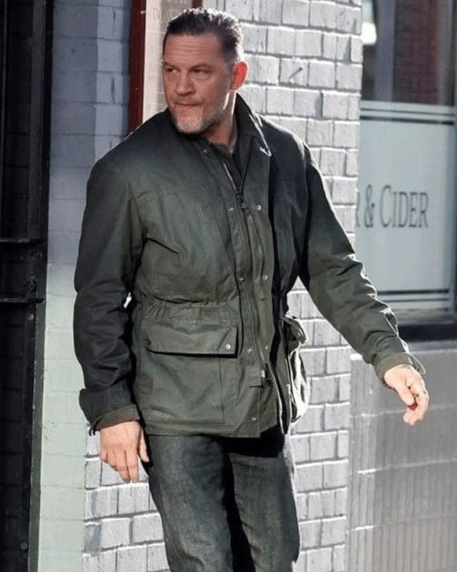 MobLand Tom Hardy Black Jacket | Majestic Leather — collar detail | Majestic Leather UK
