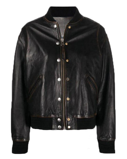 Women Biker - My Name Han So-Hee Leather Jacket — back view | Majestic Leather UK