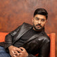 BLAZER TWO BUTTON COAT REAL LEATHER | Majestic Leather — collar detail | Majestic Leather UK