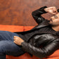 BLAZER TWO BUTTON COAT REAL LEATHER | Majestic Leather — interior lining | Majestic Leather UK
