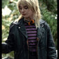 Women Biker - Natalie Yellowjackets Black Leather Jacket — front view | Majestic Leather UK