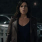 Women Biker - Scream 5 Sidney Prescott Biker Leather Jacket — collar detail | Majestic Leather UK