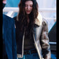 NewJeans Danielle Shearling Leather Jacket | Majestic Leather — side profile | Majestic Leather UK