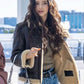 NewJeans Danielle Shearling Leather Jacket | Majestic Leather — front view | Majestic Leather UK