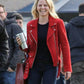 Women Biker - Once Upon a Time Emma Swan Red Biker Jacket — interior lining | Majestic Leather UK