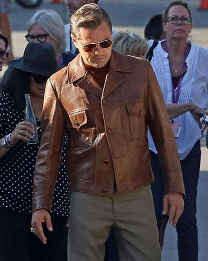 Once Upon a Time in Hollywood Leonardo DiCaprio Leather Jacket | Majestic Leather — back view | Majestic Leather UK