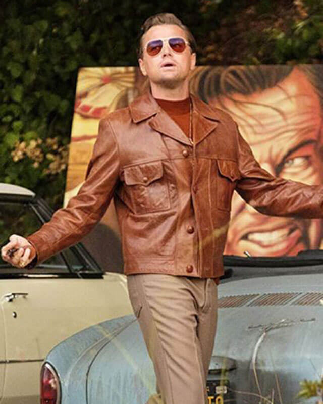 Once Upon a Time in Hollywood Leonardo DiCaprio Leather Jacket | Majestic Leather — side profile | Majestic Leather UK