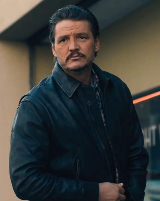 Pedro Pascal Bomber Leather Jacket | Majestic Leather — back view | Majestic Leather UK