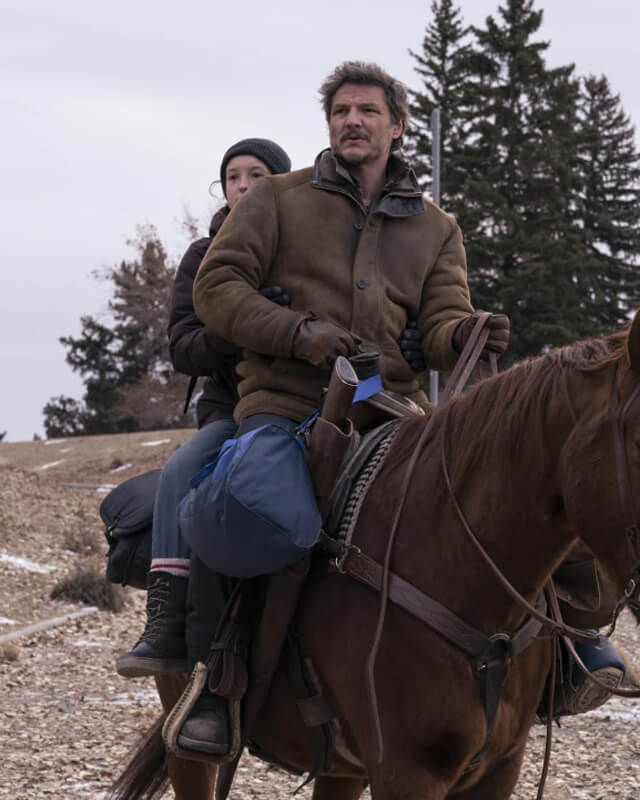 Pedro Pascal The Last of Us Joel Miller Suede Jacket | Majestic Leather — back view | Majestic Leather UK