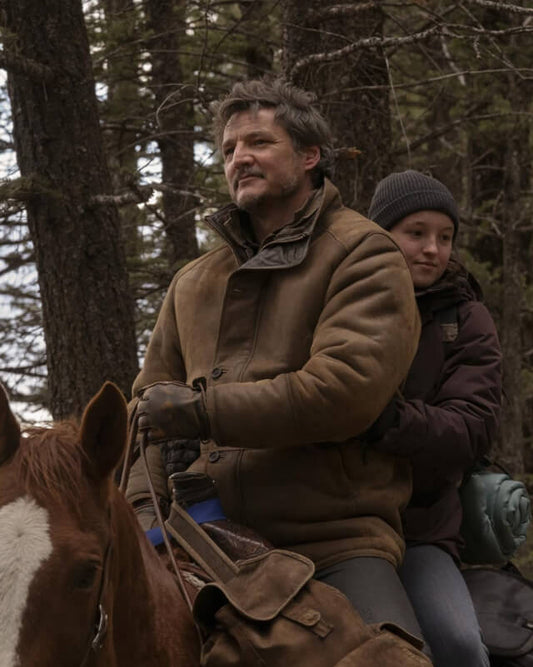 Pedro Pascal The Last of Us Joel Miller Suede Jacket | Majestic Leather — front view | Majestic Leather UK