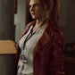 Women Biker - Resident Evil: Infinite Darkness Claire Redfield Biker Jacket — collar detail | Majestic Leather UK