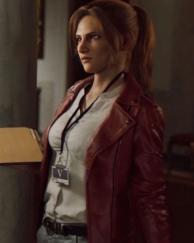 Women Biker - Resident Evil: Infinite Darkness Claire Redfield Biker Jacket — collar detail | Majestic Leather UK
