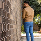 RLP Biker Baige Brown Leather Jacket | Majestic Leather — collar detail | Majestic Leather UK