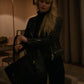 Women Biker - Red Sparrow Jennifer Lawrence Black Leather Jacket — back view | Majestic Leather UK