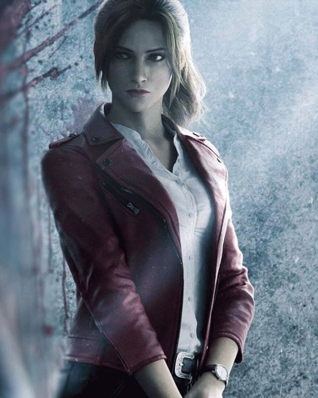 Women Biker - Resident Evil: Infinite Darkness Claire Redfield Biker Jacket — back view | Majestic Leather UK