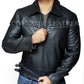 New Men's Terminator Mandarin Collar Style Black Winter Hooded Genuine Real Leather Jacket Majestic Leather