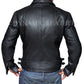 New Men's Terminator Mandarin Collar Style Black Winter Hooded Genuine Real Leather Jacket Majestic Leather