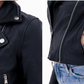 Women's New Real Lambskin Black Biker Short Waist Length Leather Jacket | Majestic Leather Majestic Leather