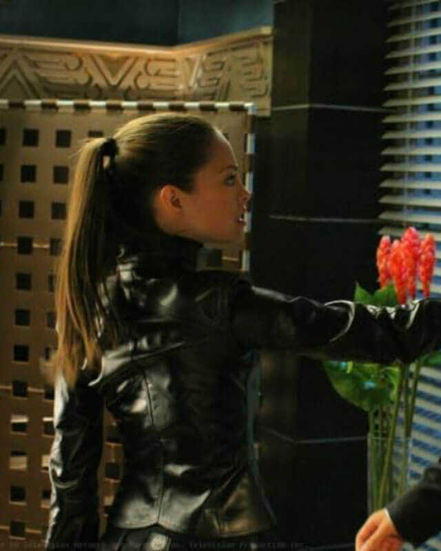 Women Biker - Smallville Wrath Lana Lang Leather Jacket S07 Ep7 — side profile | Majestic Leather UK