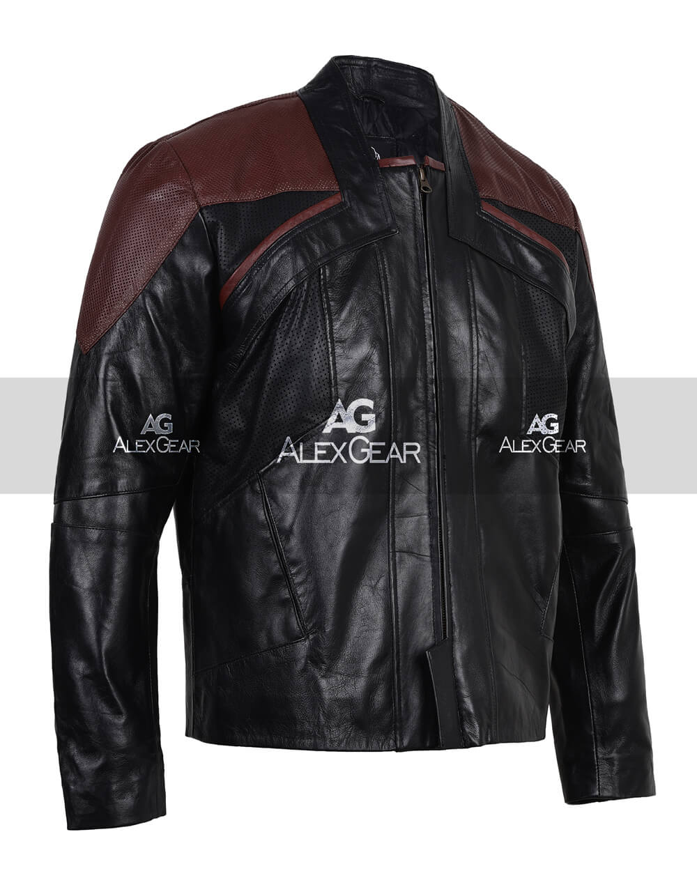 Women Biker - Starfleet Costume Star Trek Picard Jacket — collar detail | Majestic Leather UK