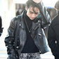 Women Biker - Stray Kids Hyunjin Biker Leather Jacket — side profile | Majestic Leather UK