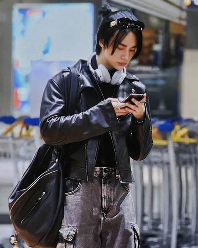Women Biker - Stray Kids Hyunjin Biker Leather Jacket — interior lining | Majestic Leather UK