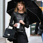 Women Biker - Taylor Swift Black Biker Leather Jacket — front view | Majestic Leather UK